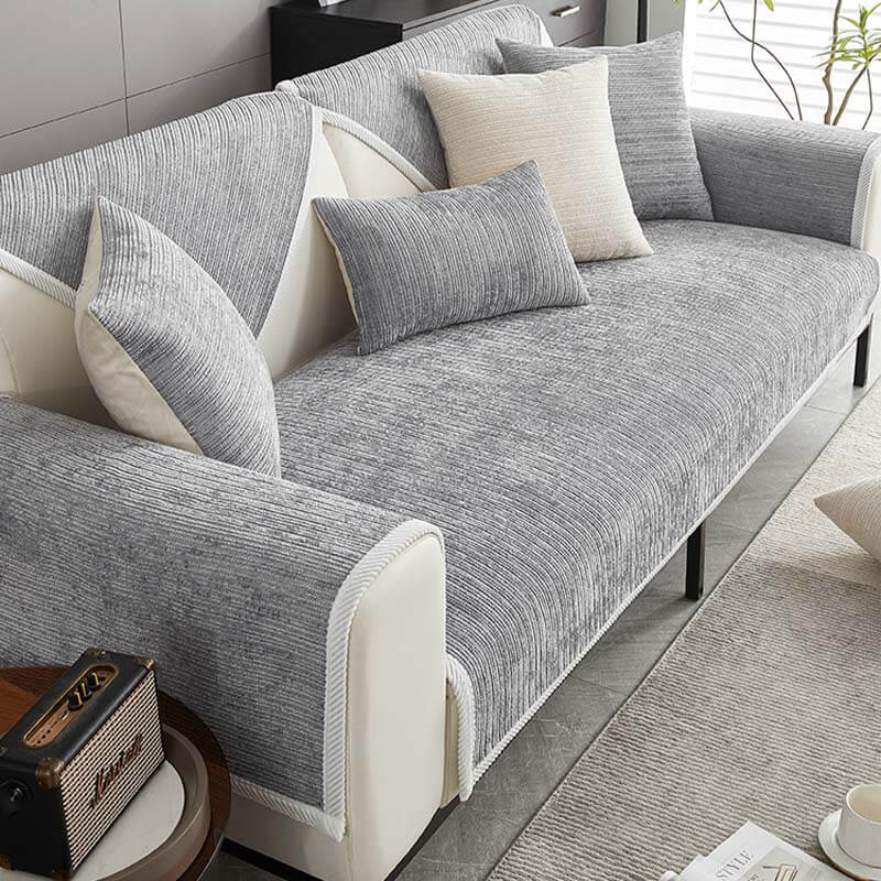 🔥Christmas Sale!🔥Simple Striped Chenille Anti-scratch Couch Cover - Image 6