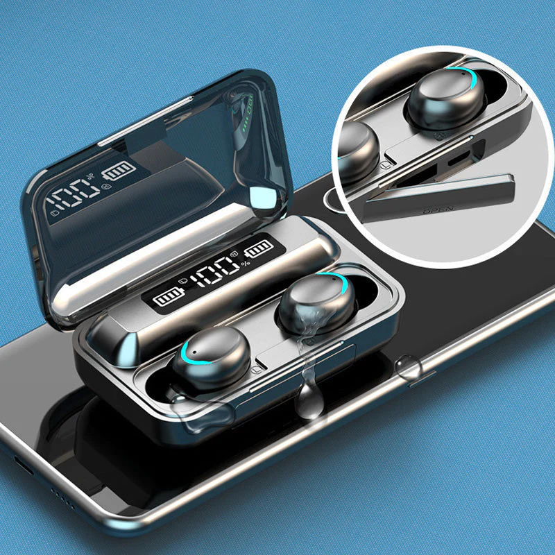 9D HiFi Stereo Wireless Blueteeth in-Ear Earphone, LED Display & Waterproof - Image 5