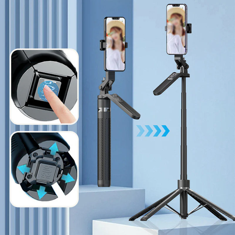 Aluminum Alloy 360-Degree Rotating Selfie Anti-Shake Tripod - Image 3