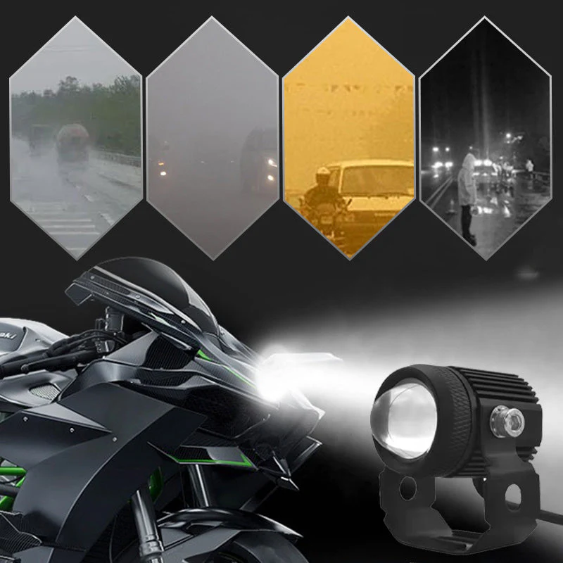 Universal Motorcycle LED Strong Light High and Low Beam Spotlight - Image 3