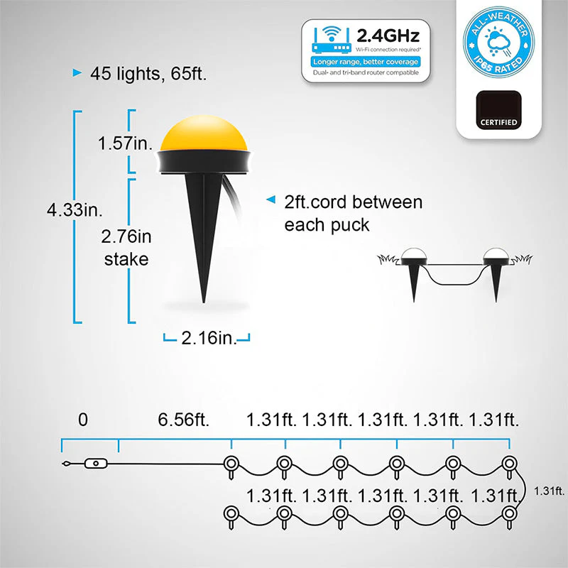 Bluetooth-Controlled Outdoor Ground String Lights - Image 9