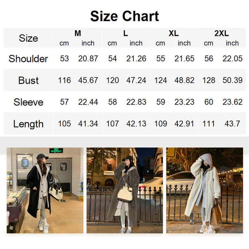 🎅🎄Christmas Sale🥳 2-Layered Faux Lambswool Hooded Coat Jacket(Great Sale⛄BUY 2 Get 5% OFF) - Image 15
