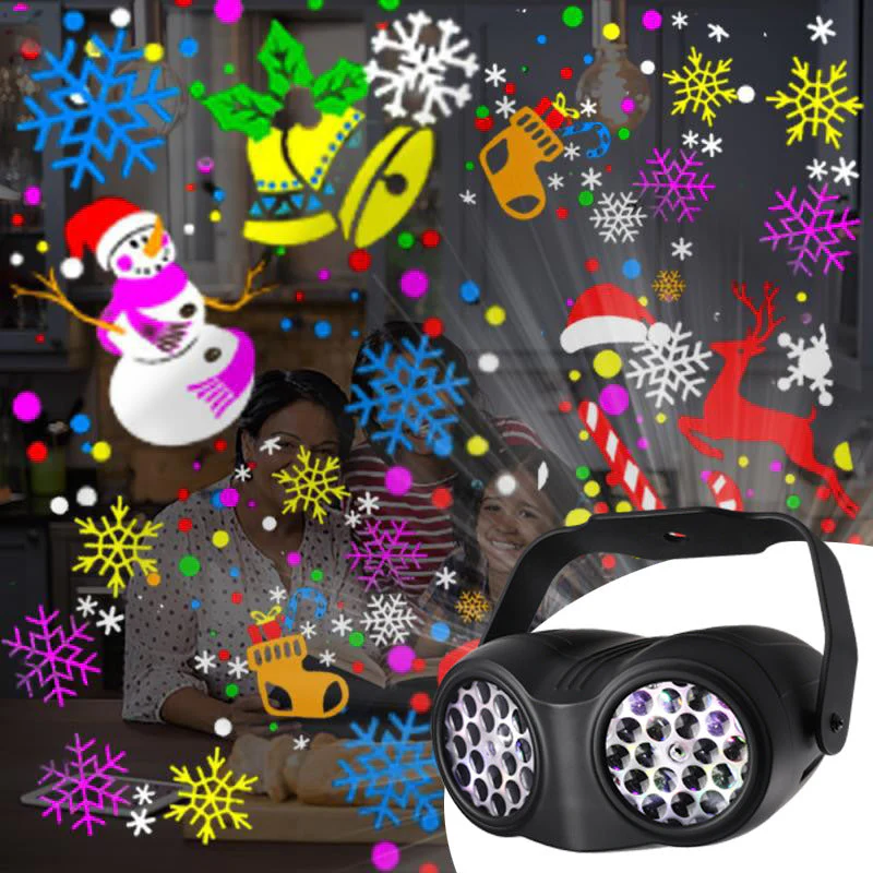 Christmas Decorations Double-Head Rotating Snowflakes Projector Lights - Image 6