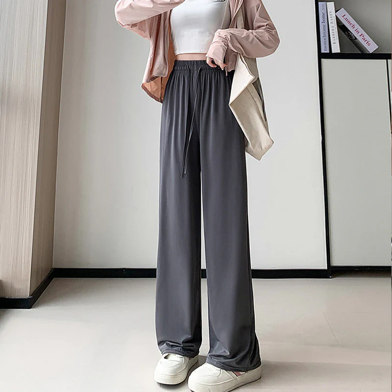 Casual Cool Feeling Drawstring Wide Leg Pants - Image 15