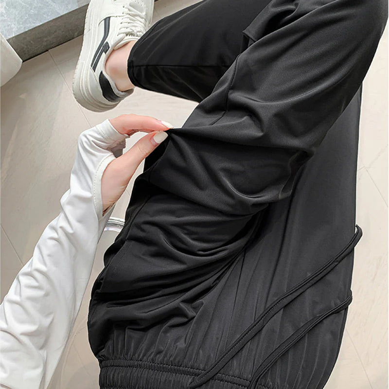 Casual Cool Feeling Drawstring Wide Leg Pants - Image 6