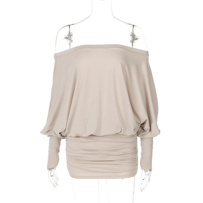 Chic Off Shoulder Pleated Dress - Image 10