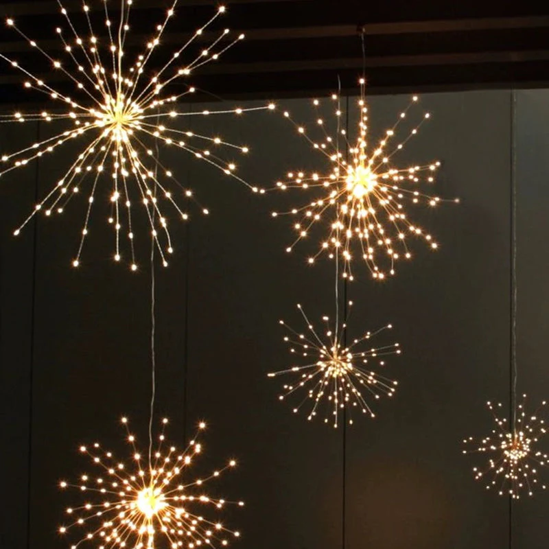 Christmas Firework LED Copper Wire String Lights - Image 9