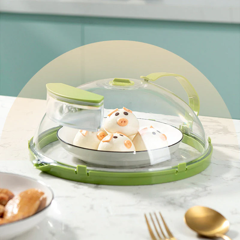 Clear Microwave Splatter Cover with Water Steamer and Handle - Image 9