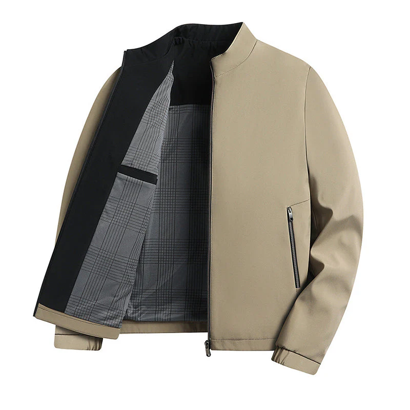 Men's Standing Collar Zipper Casual Jacket - Image 6