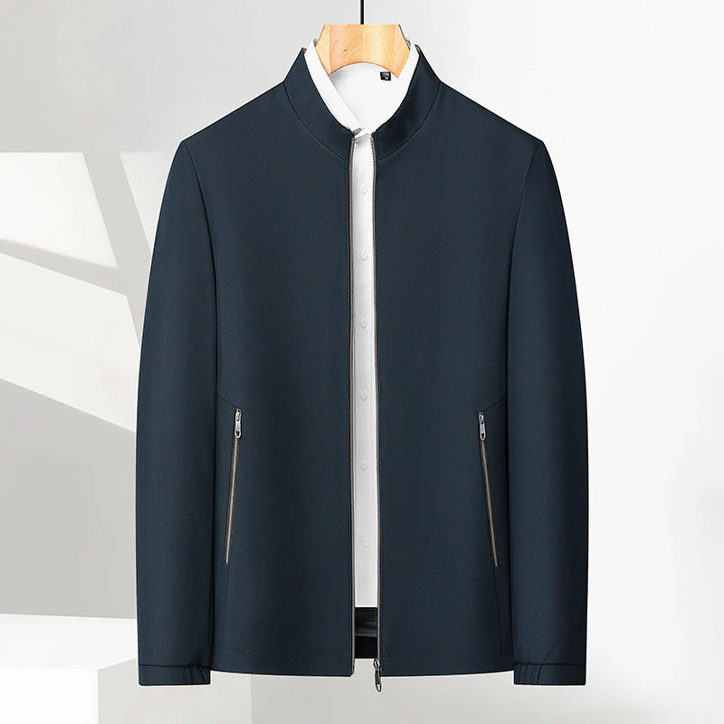 Men's Standing Collar Zipper Casual Jacket - Image 7