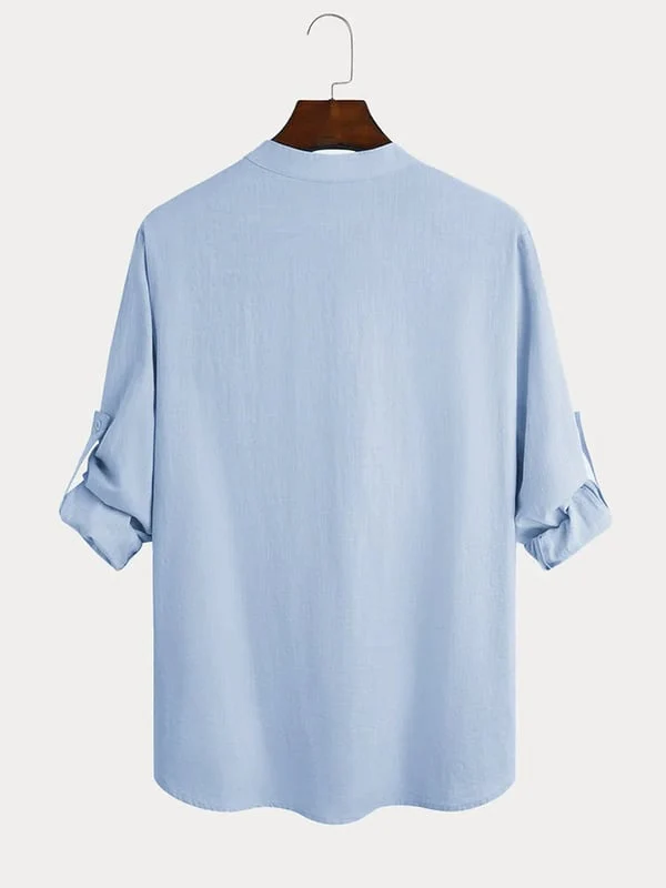 Men's linen casual long-sleeved shirt - Image 9