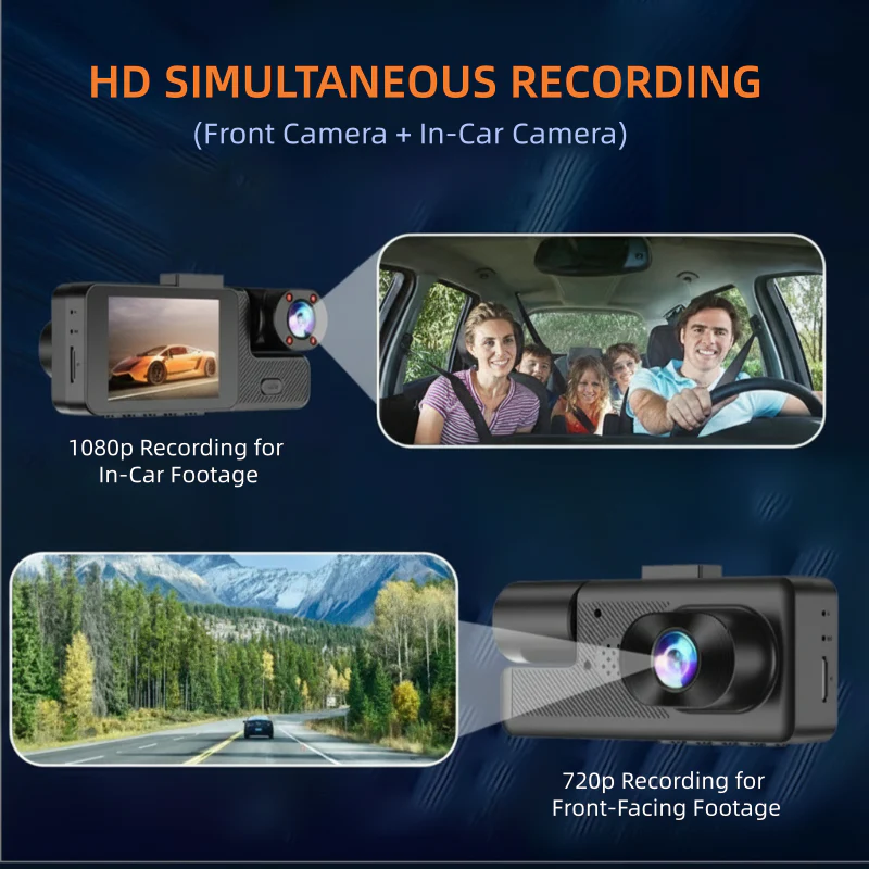 Pxcxu📸 3-Channel 1080P Dash Cam with WiFi🚗 - Image 4
