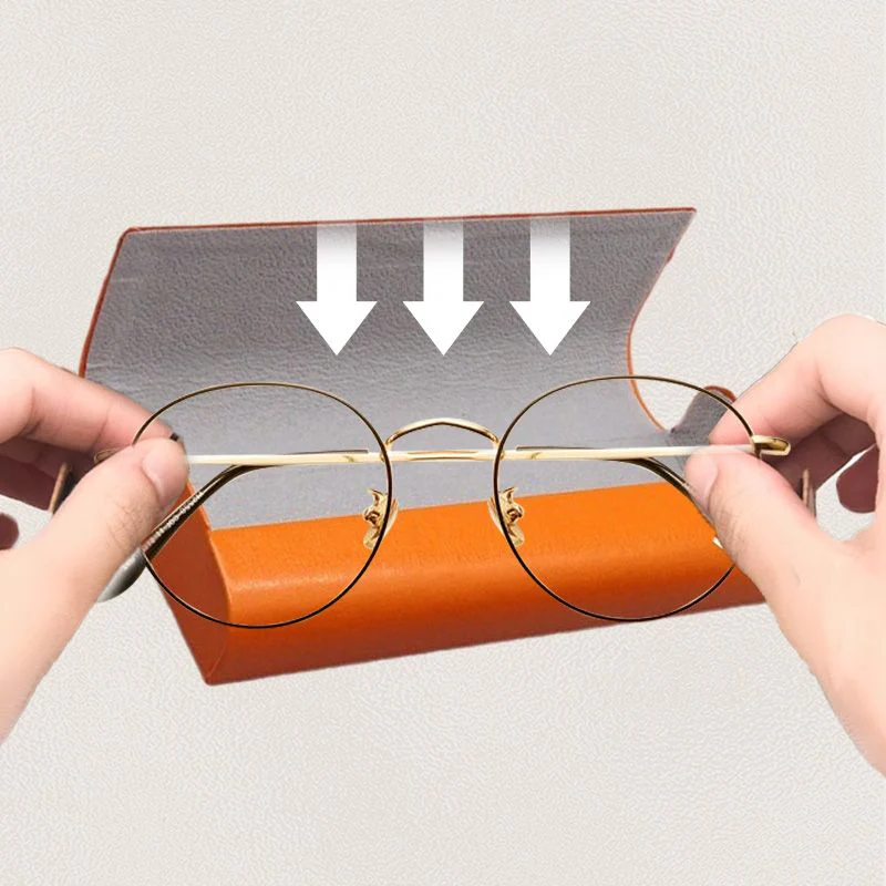Minimalist Hard Leather Glasses Case - Image 3