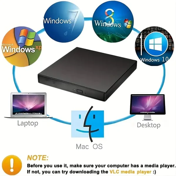 💿No Disc Drive on Your Laptop? Now You Do! External CD/DVD Burner 50% OFF📀 - Image 2