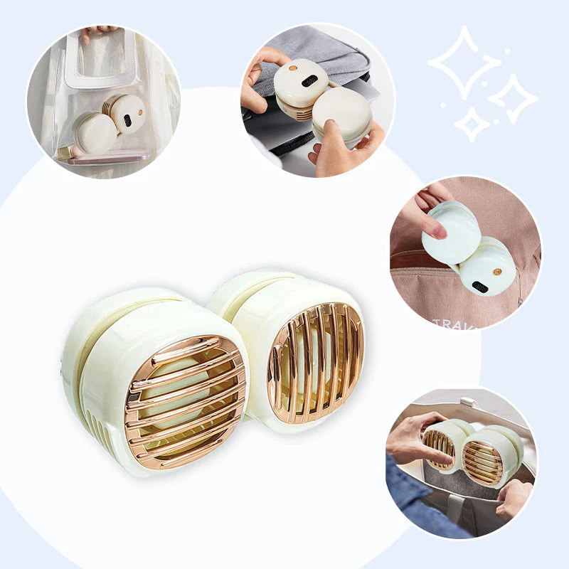 Foldable USB Rechargeable Neck Hanging Fan - Image 3