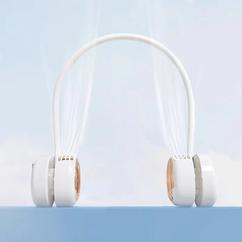 Foldable USB Rechargeable Neck Hanging Fan - Image 4