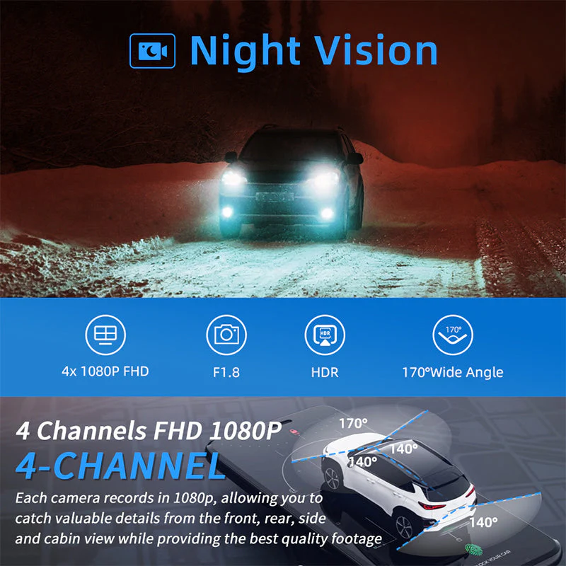 🔥New Arrival 2025🔥4-Channel HD Dash Cam with Night Vision - Image 7