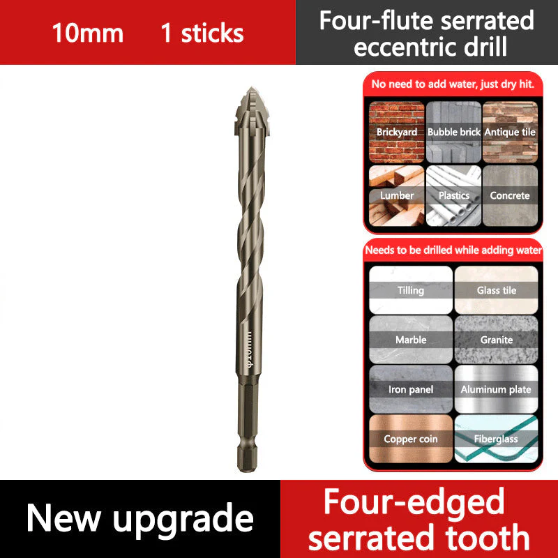 š„Hot Saleš„Upgraded Eccentric Four-Flute Drill Bit for Ceramic, Glass, Marble, and Metal - Image 8