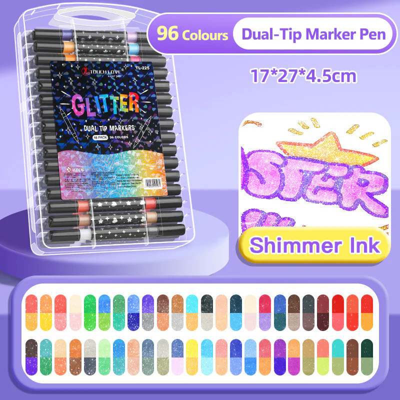 🖊️ 50% OFF NOW! ✨ Dual-Tip Glitter Marker Pen - Vibrant Colors for Art/Journaling/Scrapbooking, Non-Toxic & Quick-Drying 🎨📝 - Image 4