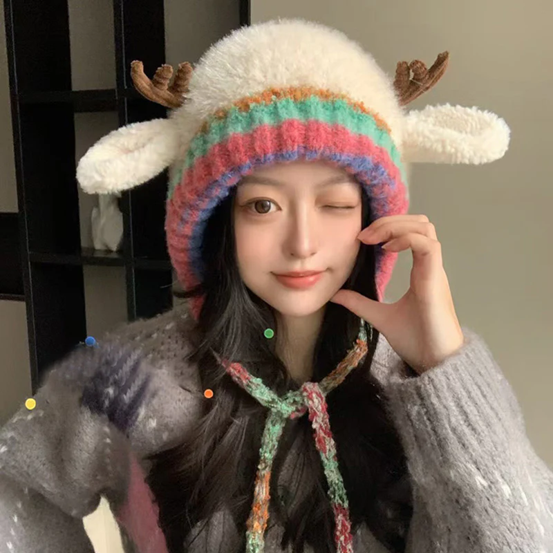 💖LAST DAY PROMOTION - 50%OFF 💖 Plush lamb-shaped hat and cute earmuffs - Image 14