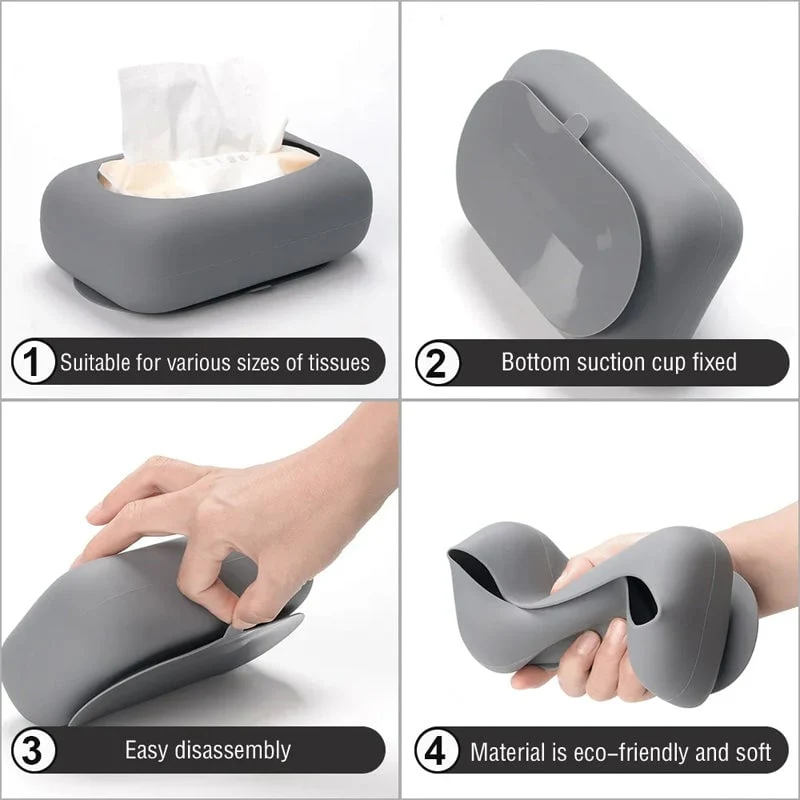 Household Silicone Suction Cup Tissue Box - Image 5