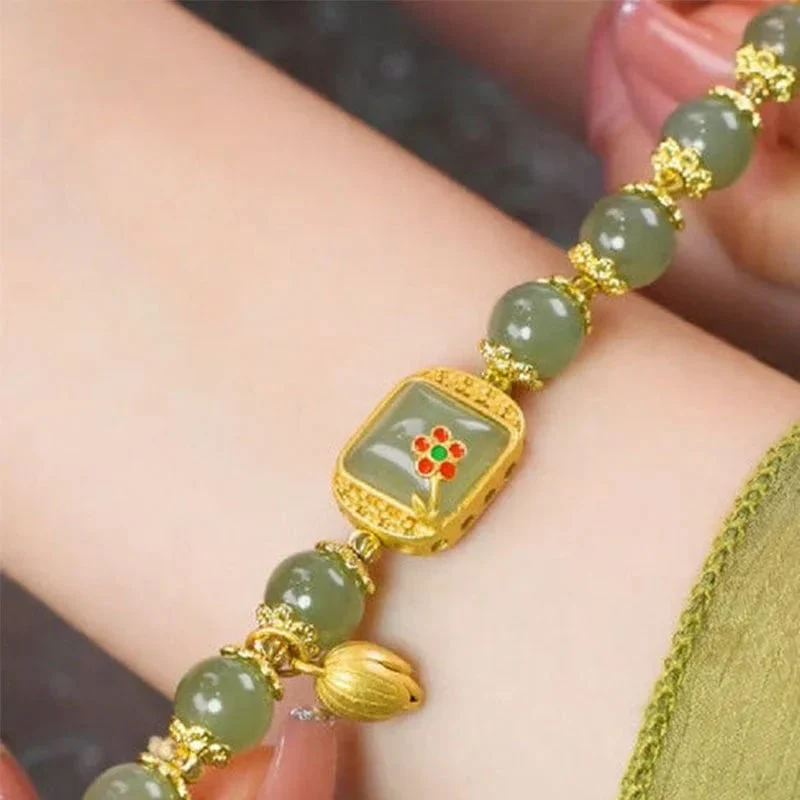 š„ HOT SALE š„Hotan Jade Beaded Bracelet - Image 10