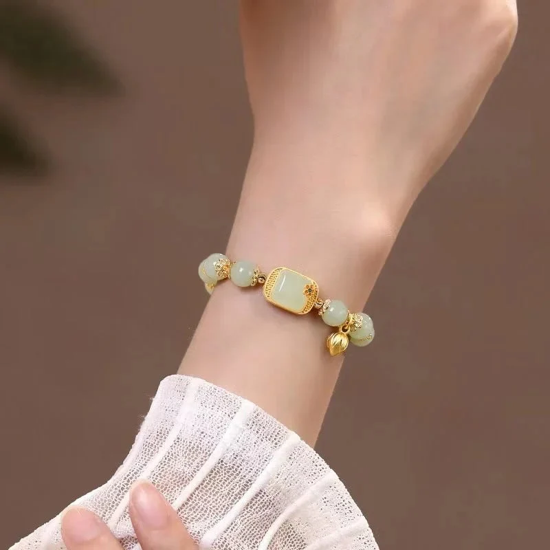 š„ HOT SALE š„Hotan Jade Beaded Bracelet - Image 3