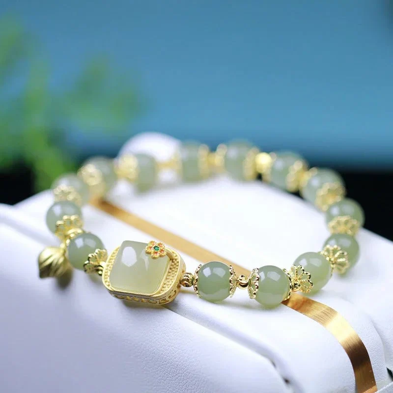 š„ HOT SALE š„Hotan Jade Beaded Bracelet - Image 7