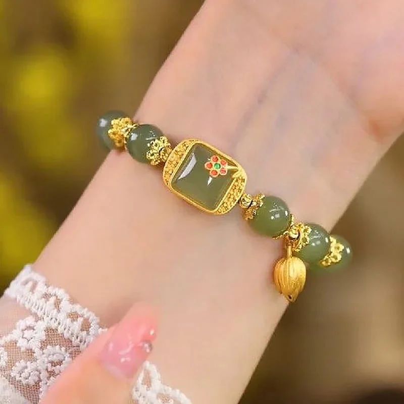 š„ HOT SALE š„Hotan Jade Beaded Bracelet - Image 9