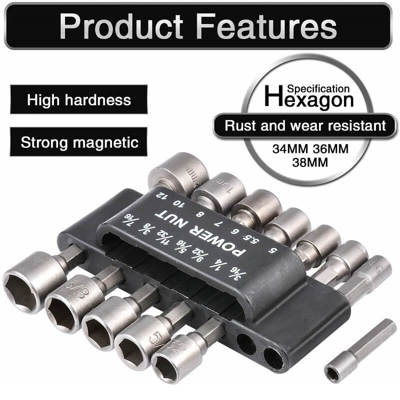 Hexagon Handle Screw Powerful Socket Wrench Set of 14 Pieces - Image 9