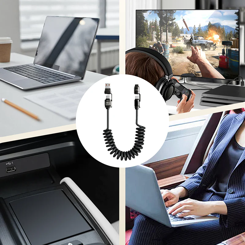4-In-1 Spring Retractable Fast Charging Cable - Image 8