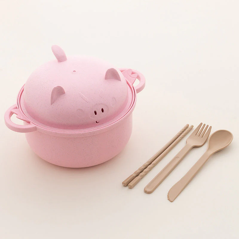 1300ml Instant Noodle Bowl Set with Lid & Cutlery - Image 13