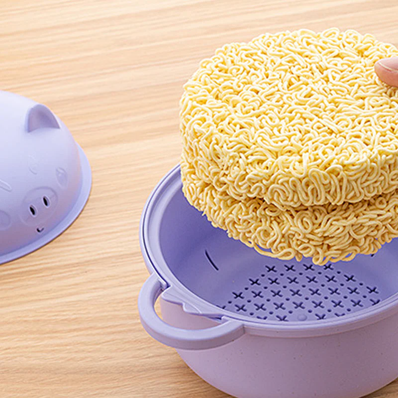 1300ml Instant Noodle Bowl Set with Lid & Cutlery - Image 6