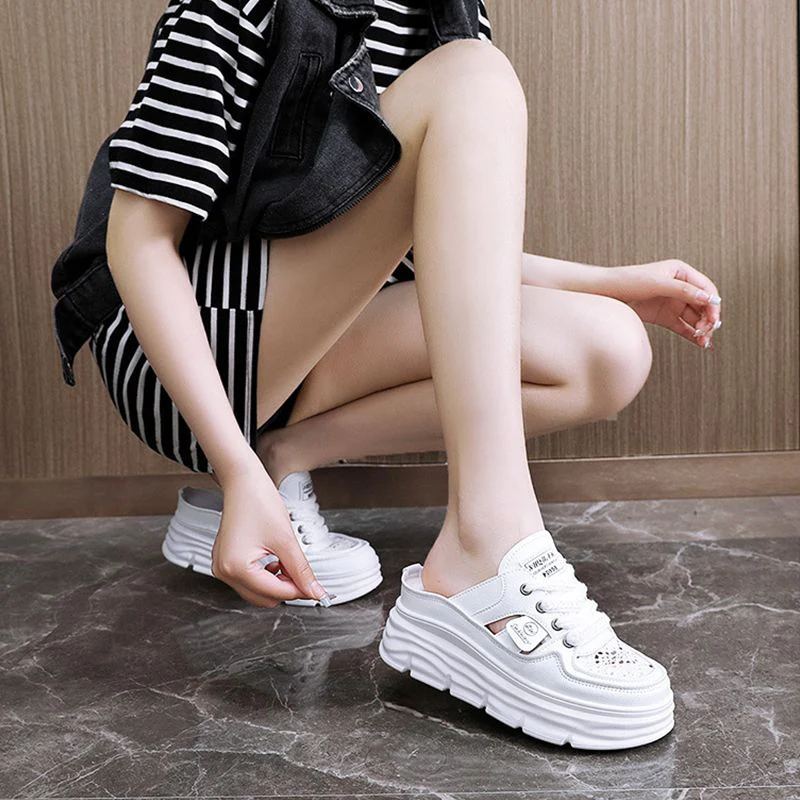 Lightweight Thick-sole Hollowed Breathable Shoes for Women - Image 7