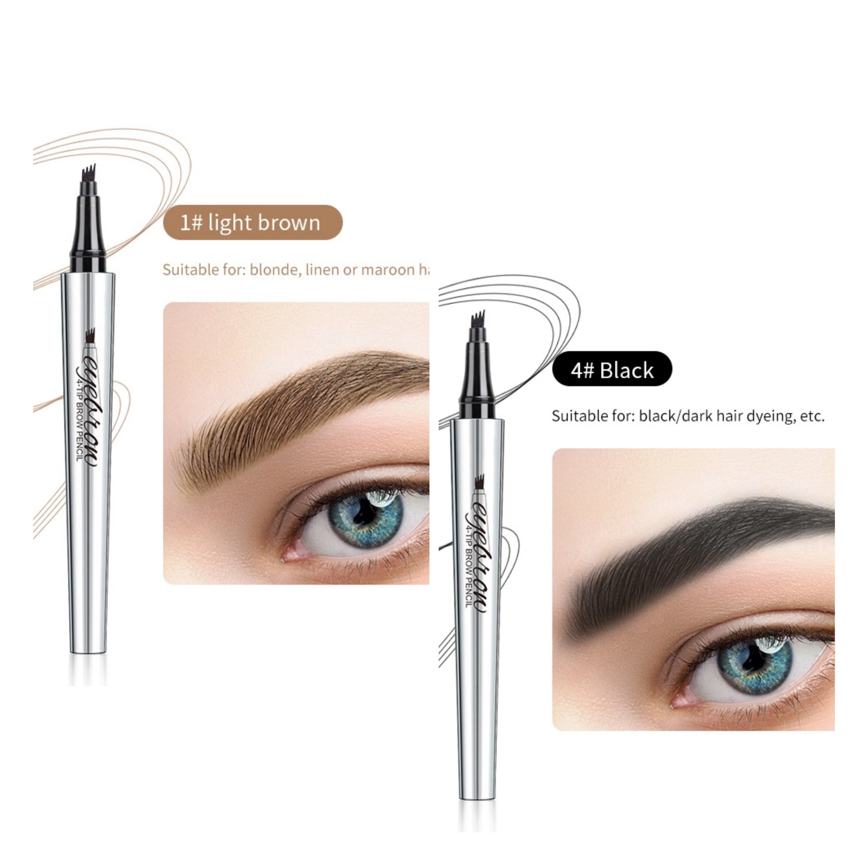 3D Waterproof Microblading Eyebrow Pen 4 Fork Tip Tattoo Pencil - Image 16