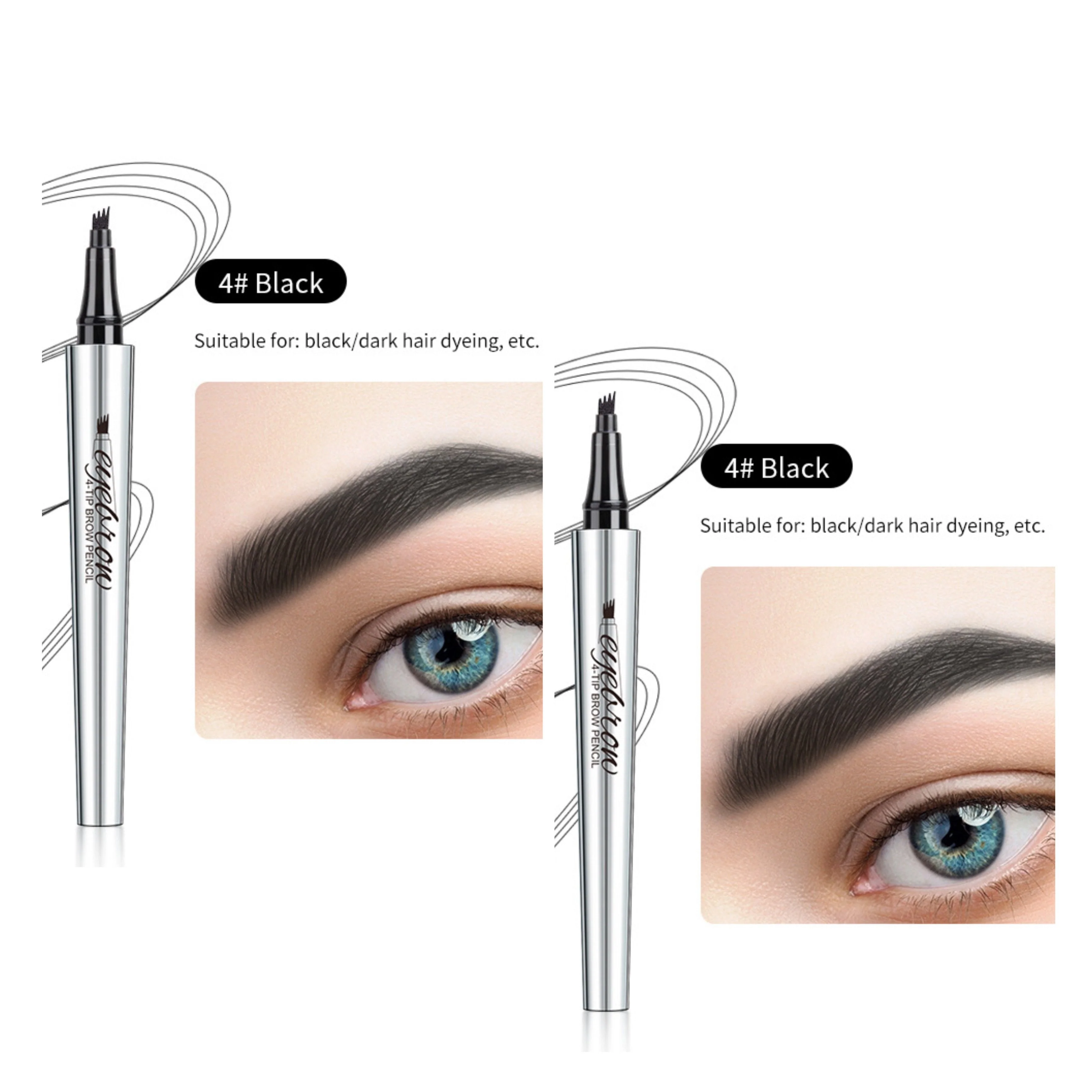 3D Waterproof Microblading Eyebrow Pen 4 Fork Tip Tattoo Pencil - Image 25