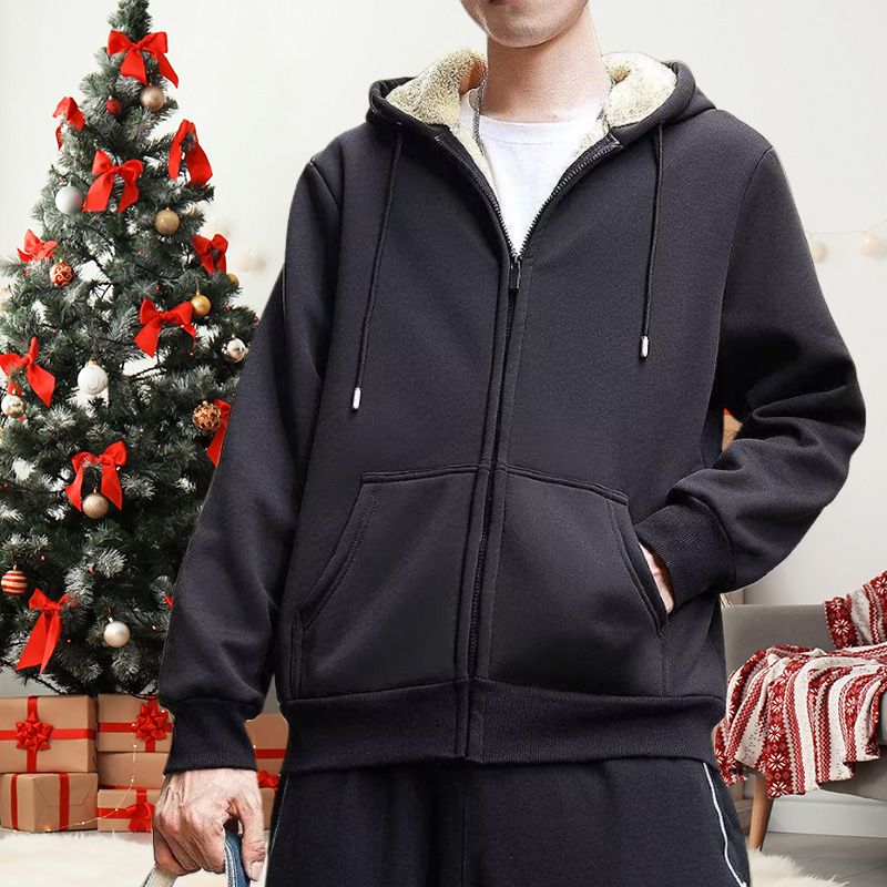 Men’s Thickened Faux Cashmere Hoodie Cardigan - Great Gift - Image 12