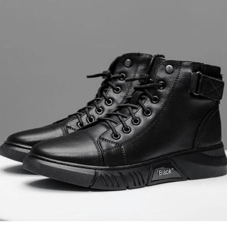 Black Warm Leather Boots - Image 16