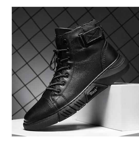 Black Warm Leather Boots - Image 3