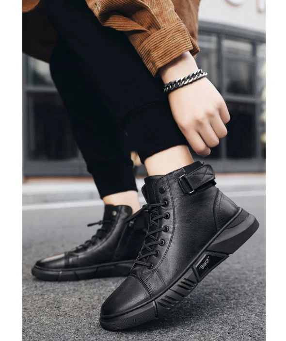 Black Warm Leather Boots - Image 6