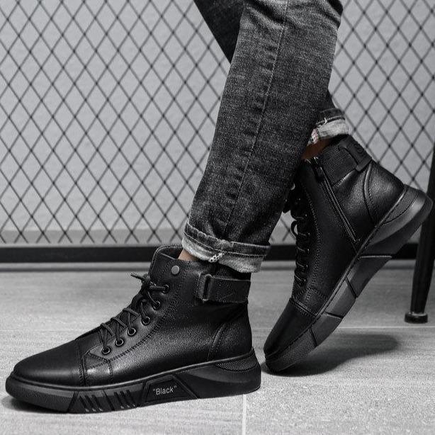Black Warm Leather Boots - Image 8