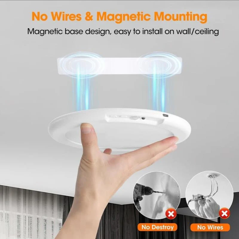 Magnetic Motion Sensor Ceiling Light with Remote - Image 2