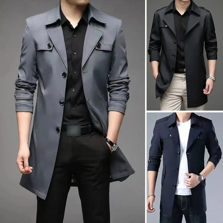 Mid-length Business Style Trench Coat - Image 4