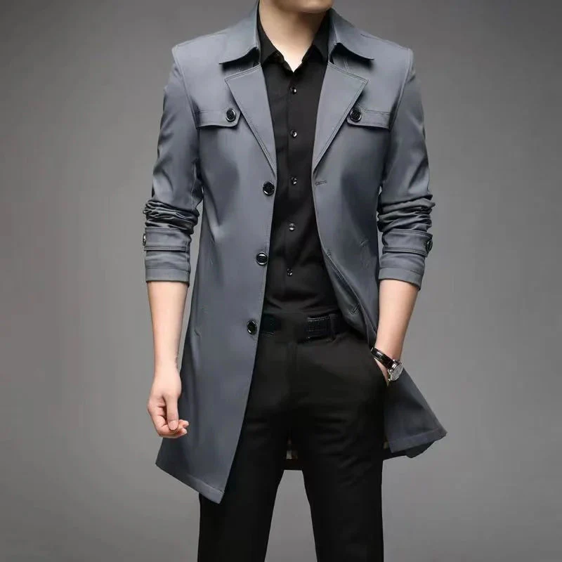 Mid-length Business Style Trench Coat - Image 6