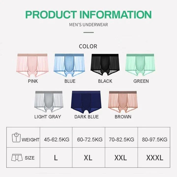 Men's Ice Silk Boxer Shorts Underwear - Image 5