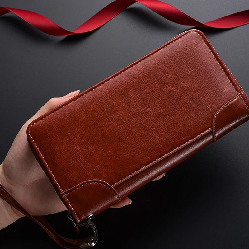 Men’s PU Leather Wallet with Wrist Strap - Image 7