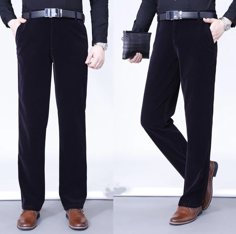 Men's Stretchy Corduroy Straight Long Pants - Image 14