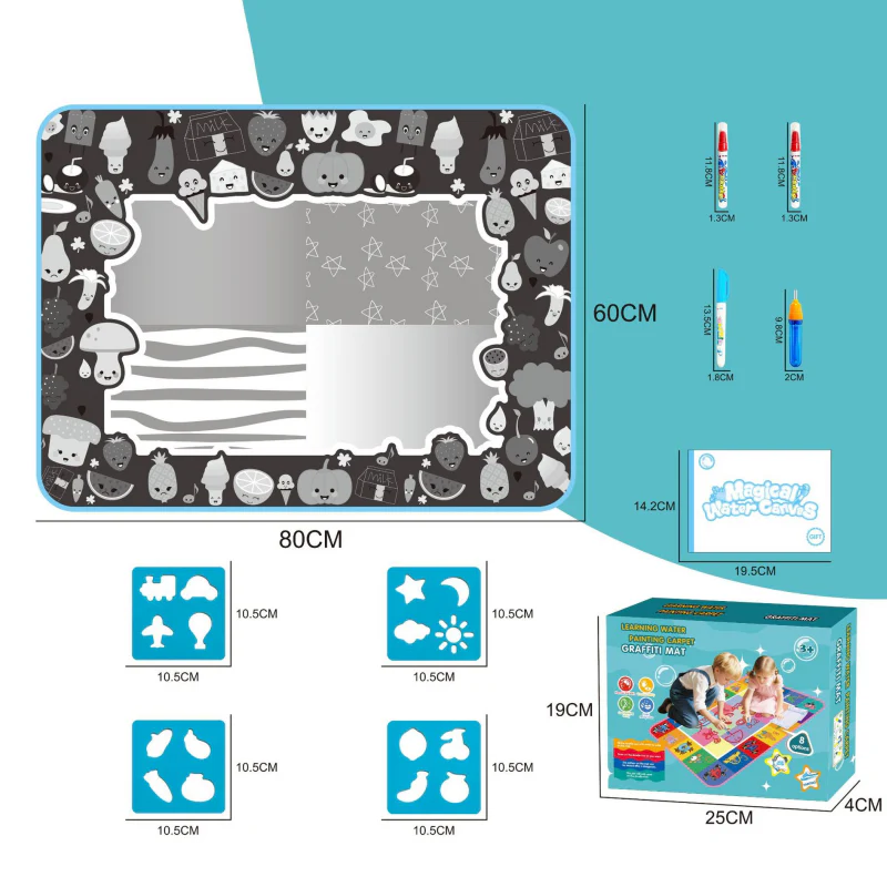 80x60cm Mess-Free Water Doodle Mat Toddler Toy - Image 8
