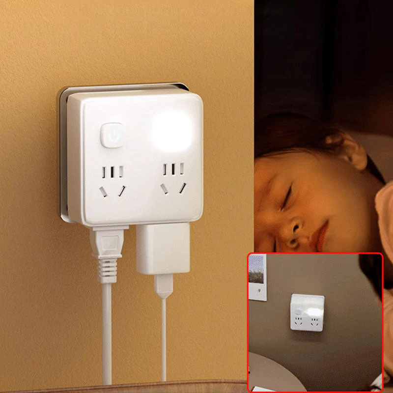 Multi-Function Socket Converter with Night Light - Image 2