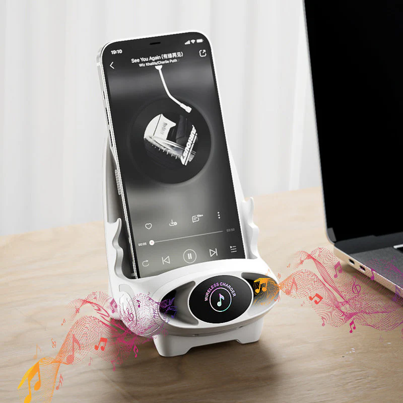 🪑 50% OFF NOW! 📱 Mini Chair Phone Holder with Wireless Charger - 15W Fast Charging, Adjustable Viewing Angles for Desk/Car/Home Use ⚡✨ - Image 5